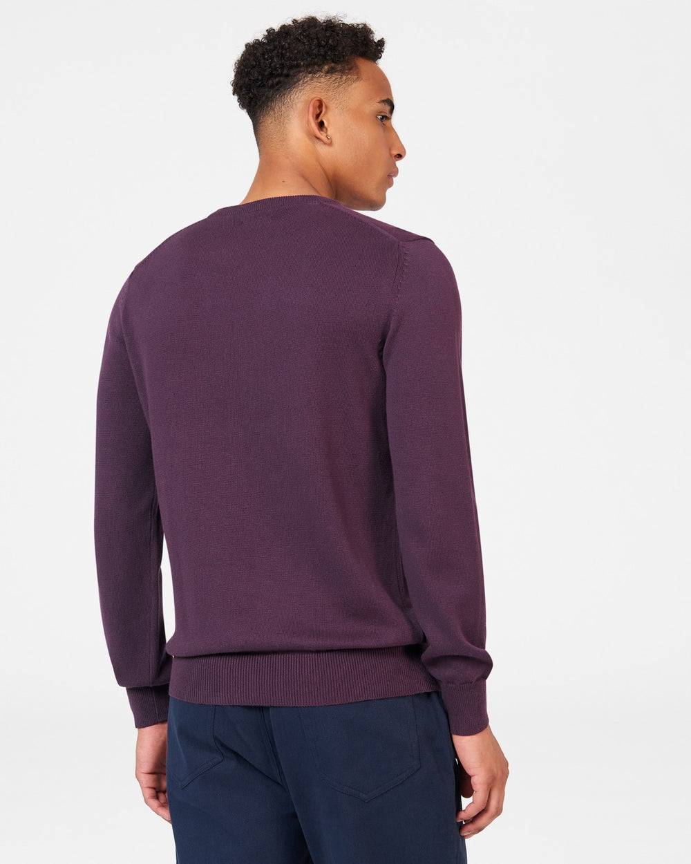 Ben Sherman Signature Crewneck Knitwear Purple | ZPJGR-7835