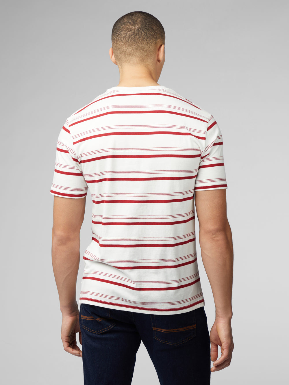 Ben Sherman Signature Fine Stripe T-Shirt White | MTAIQ-0462