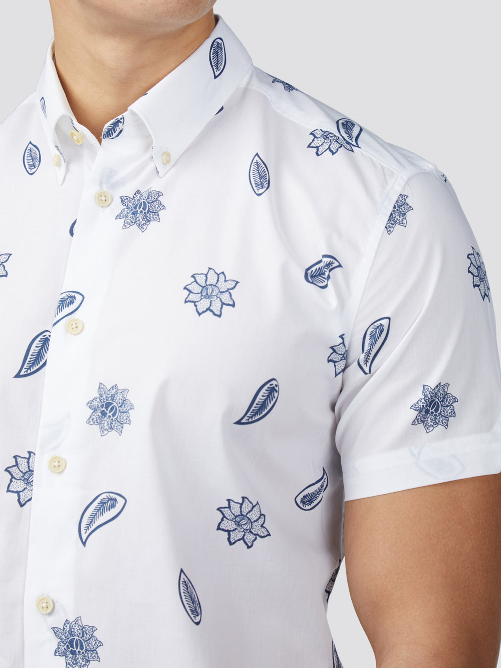 Ben Sherman Signature Floral Shirts White | FYVSW-1209