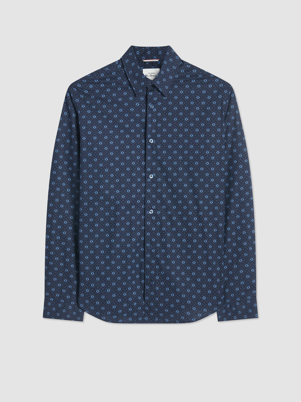 Ben Sherman Signature Geo Shirts Blue | NMBZH-0251