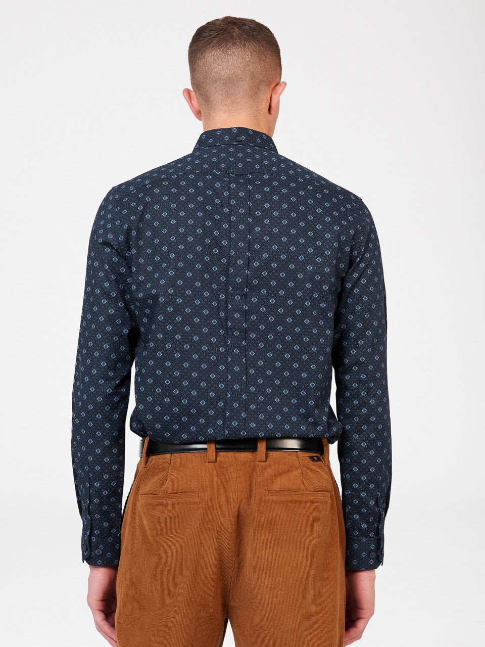 Ben Sherman Signature Geo Shirts Blue | NMBZH-0251