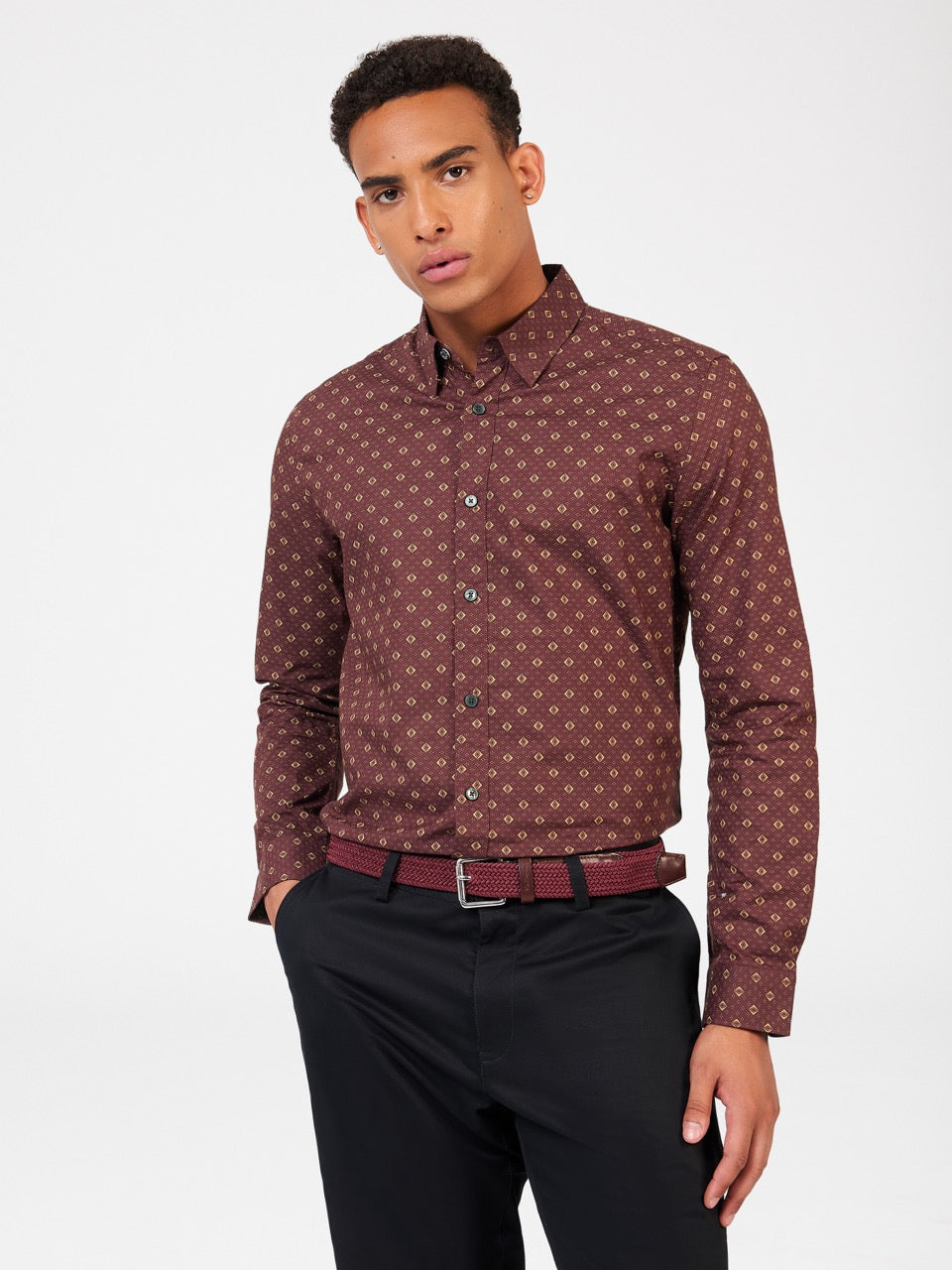 Ben Sherman Signature Geo Shirts Brown | RPOLF-6347