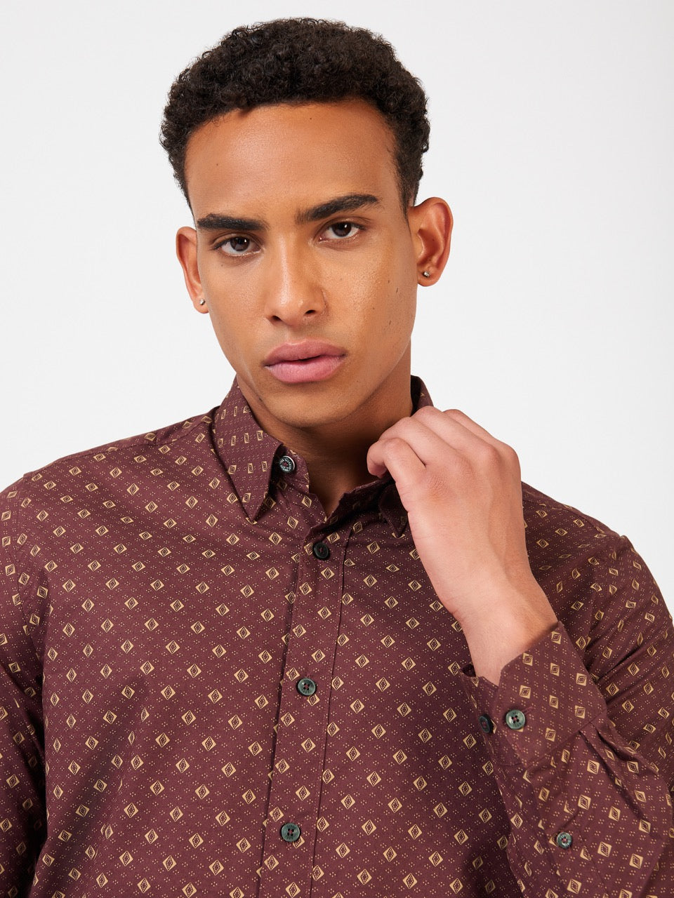 Ben Sherman Signature Geo Shirts Brown | RPOLF-6347