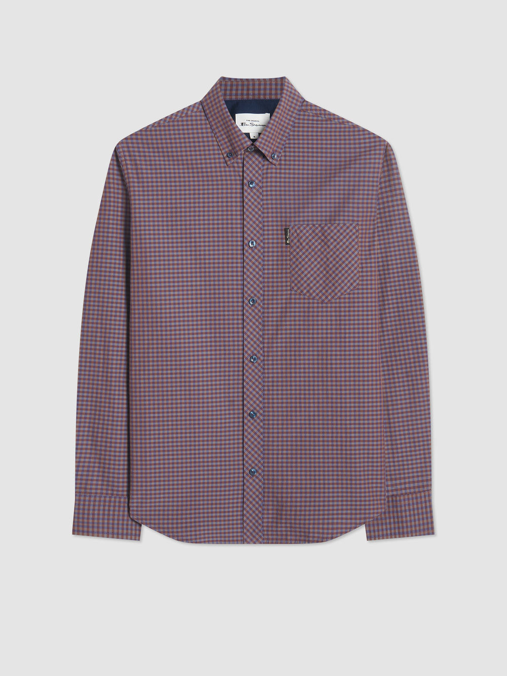 Ben Sherman Signature Gingham Long-Sleeve Shirts Purple | IGRQV-6547