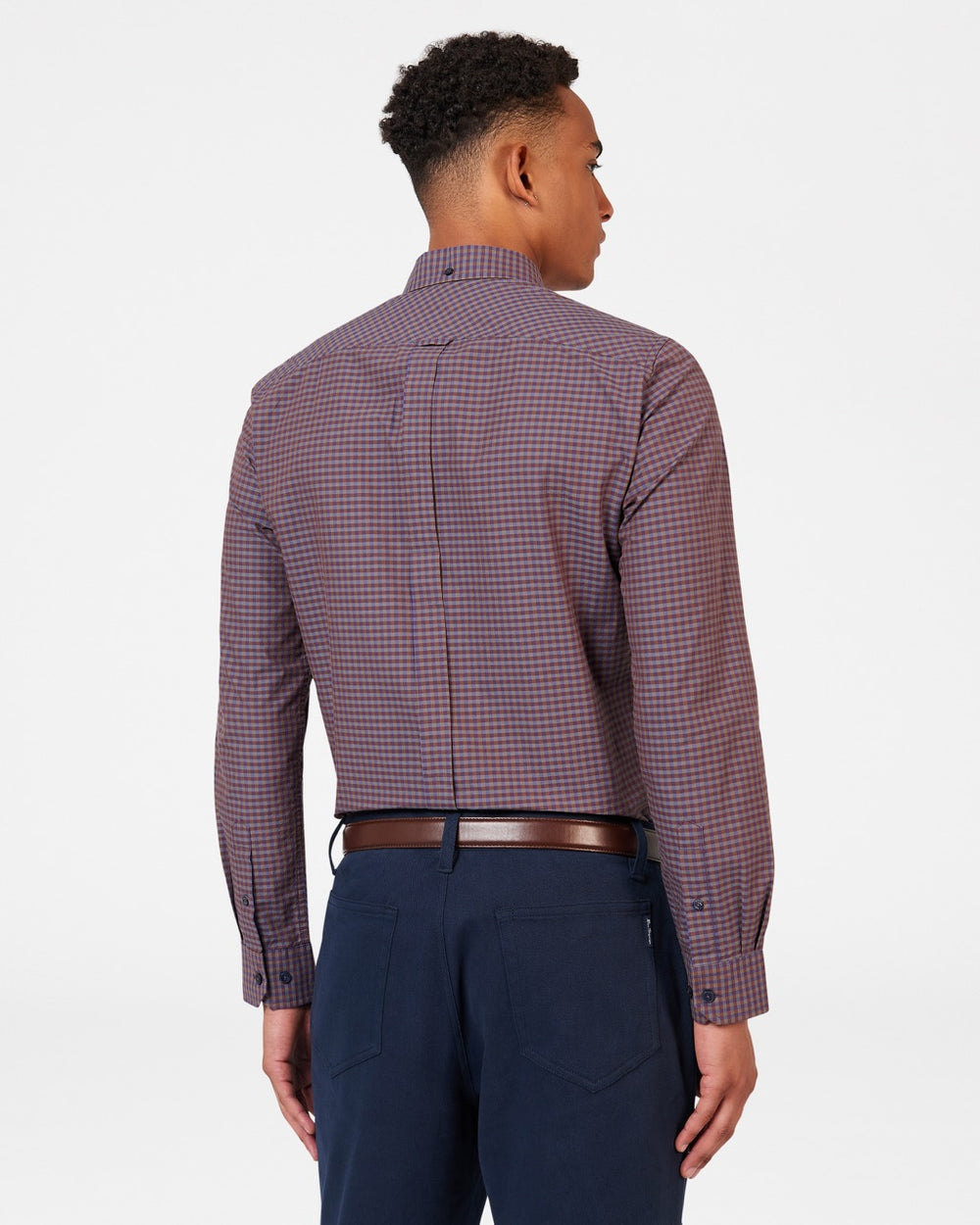 Ben Sherman Signature Gingham Long-Sleeve Shirts Purple | IGRQV-6547