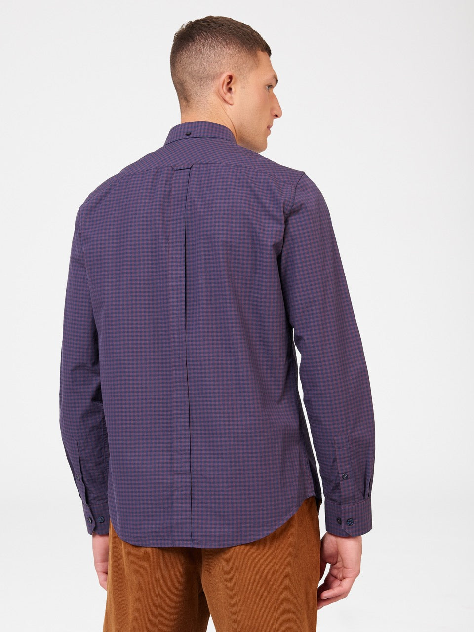 Ben Sherman Signature Gingham Long-Sleeve Shirts Purple | USNOV-0789