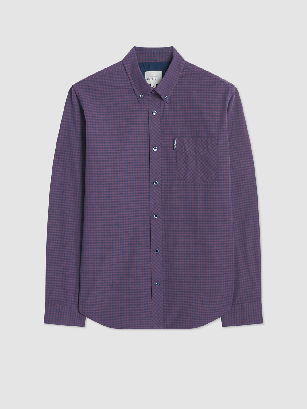 Ben Sherman Signature Gingham Long-Sleeve Shirts Purple | USNOV-0789