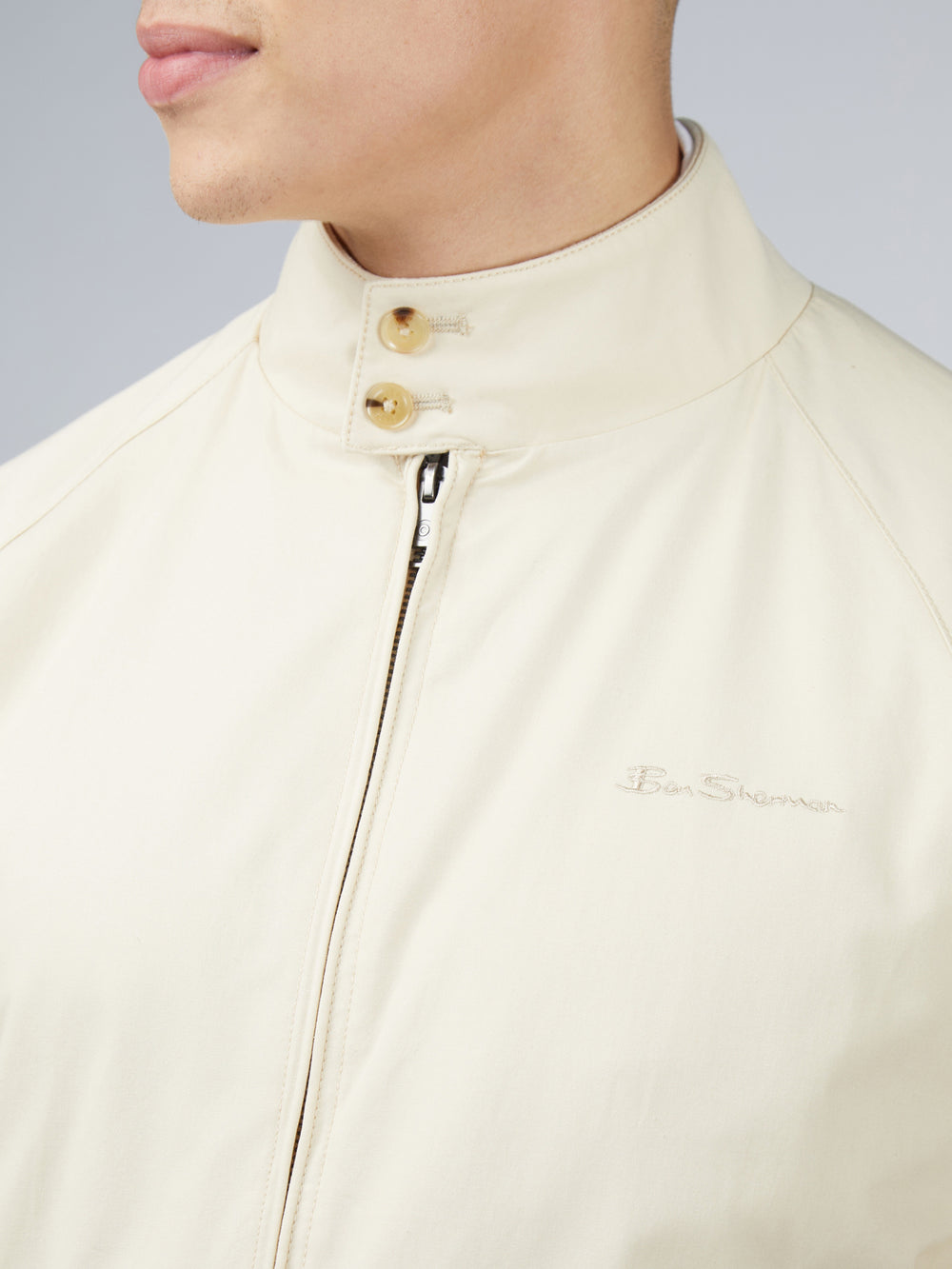 Ben Sherman Signature Harrington Jackets Cream | FYTAS-4023