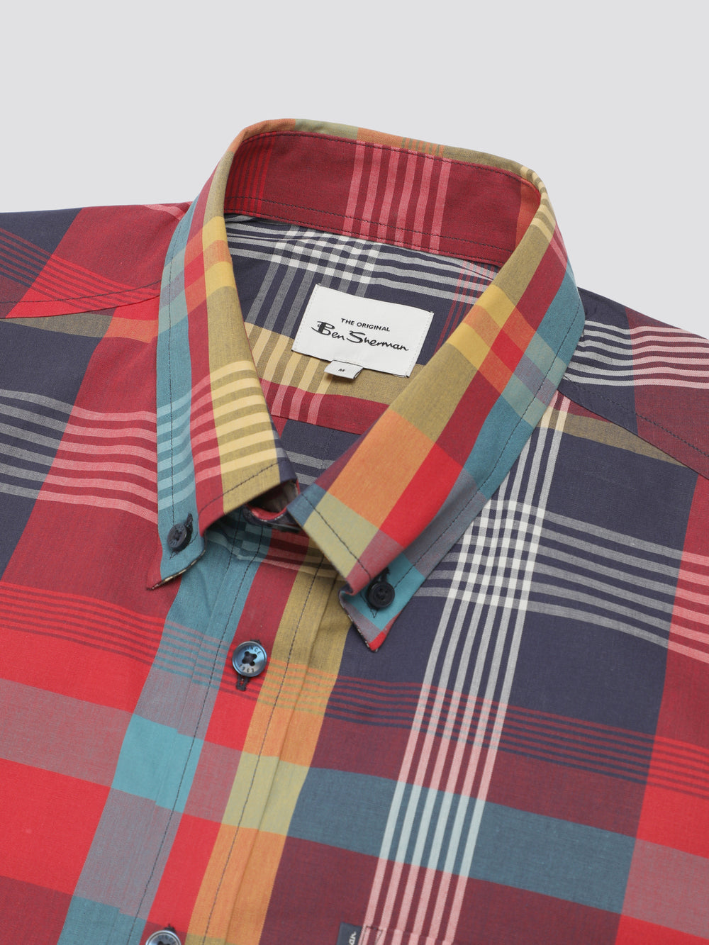 Ben Sherman Signature Large Madras Check Shirts Red | HEUVM-9186