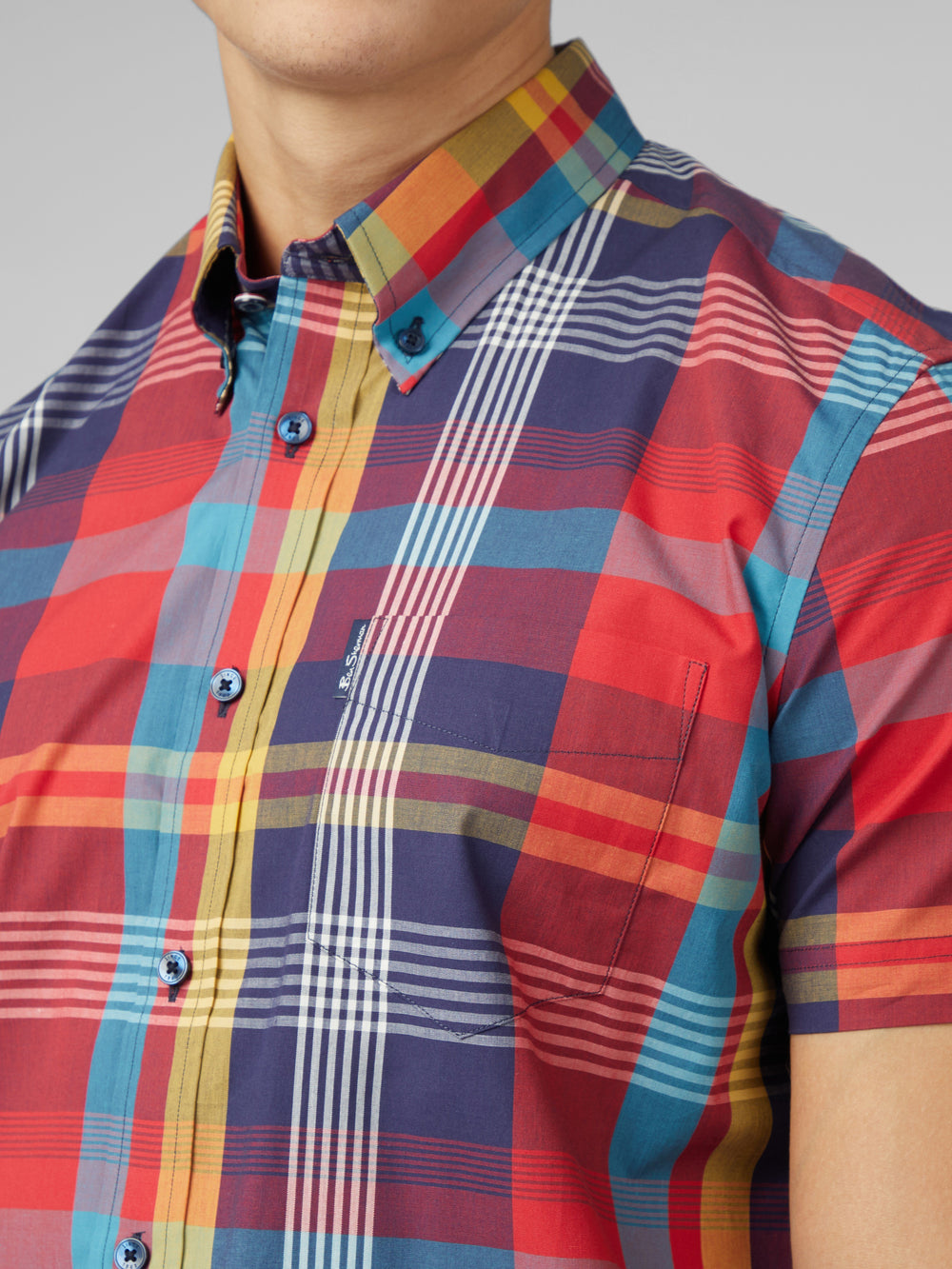 Ben Sherman Signature Large Madras Check Shirts Red | HEUVM-9186