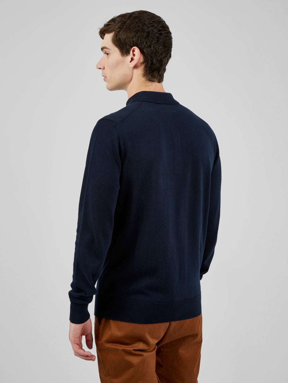 Ben Sherman Signature Long-Sleeve Polo Neck Sweaters Navy | SACPD-9723