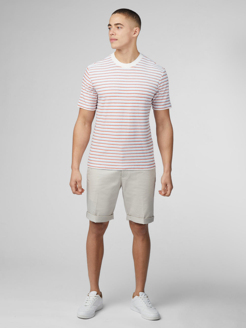 Ben Sherman Signature Loopback Stripe T-Shirt Blue | YBAWE-3042