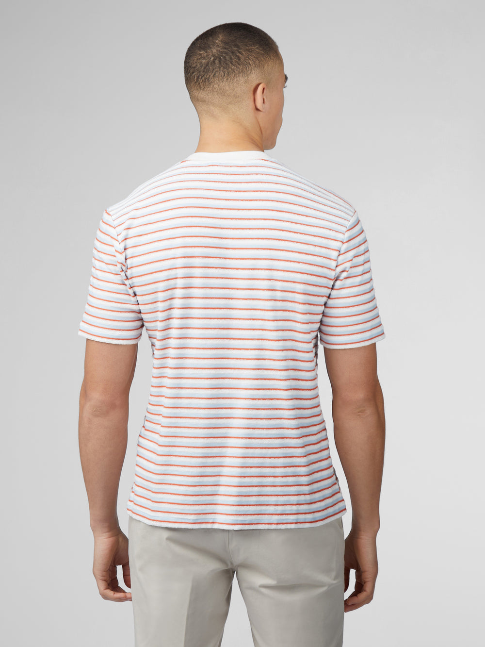 Ben Sherman Signature Loopback Stripe T-Shirt Blue | YBAWE-3042