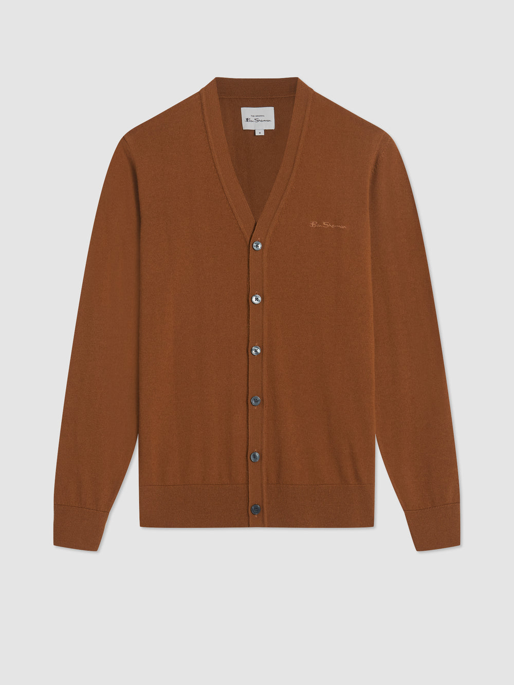 Ben Sherman Signature Merino Cardigan Knitwear Brown | RYZPG-7968