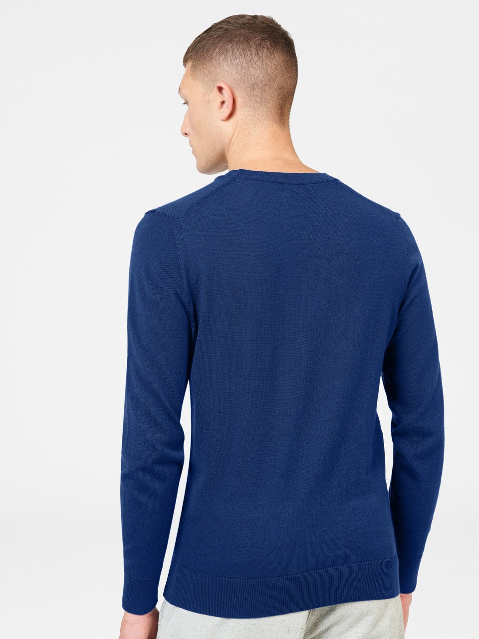 Ben Sherman Signature Merino Crewneck Knitwear Blue | GOKRH-4275