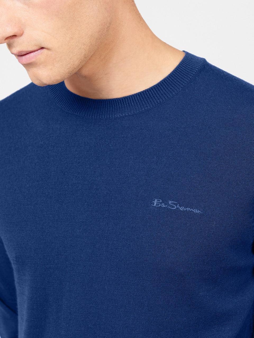 Ben Sherman Signature Merino Crewneck Knitwear Blue | GOKRH-4275