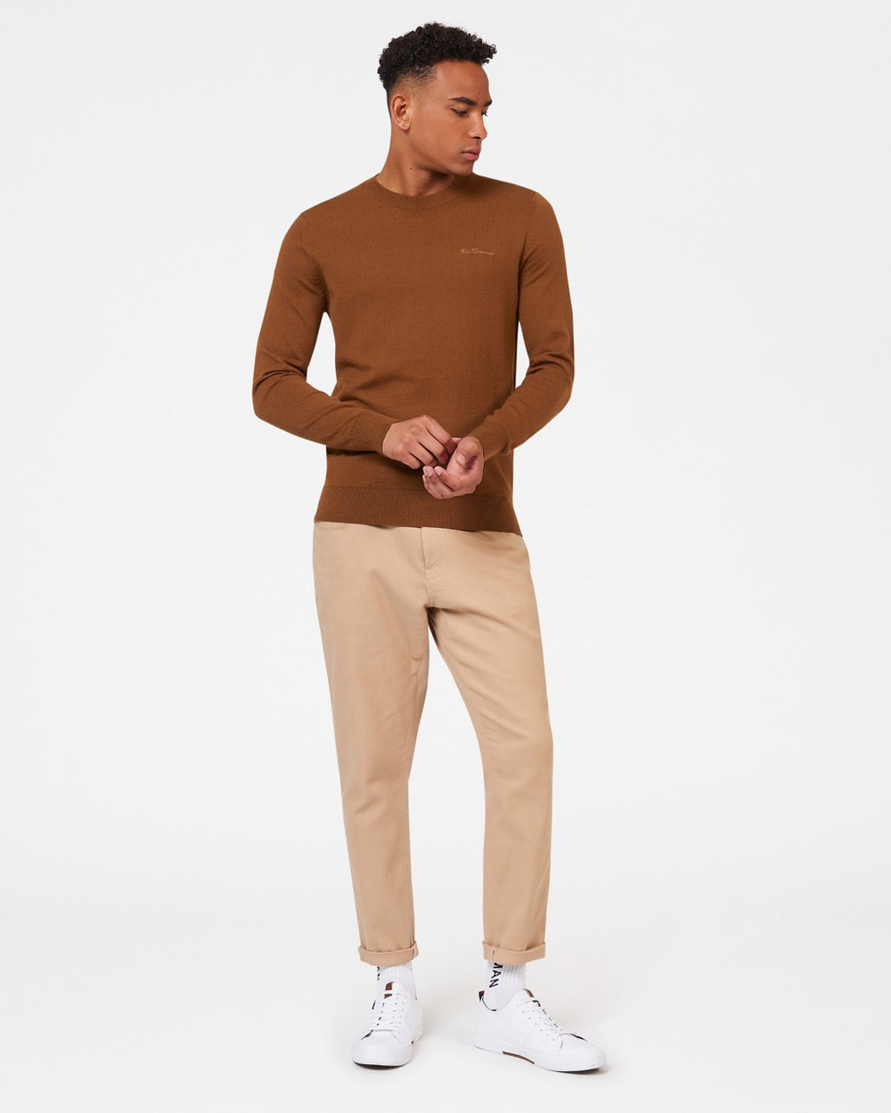 Ben Sherman Signature Merino Crewneck Knitwear Brown | ZKRWA-2937