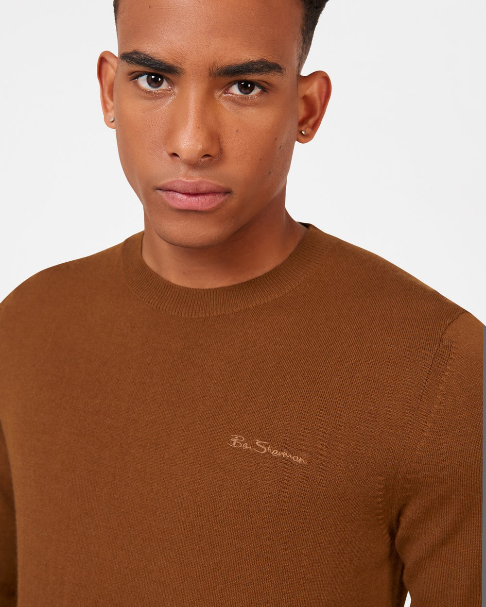 Ben Sherman Signature Merino Crewneck Knitwear Brown | ZKRWA-2937