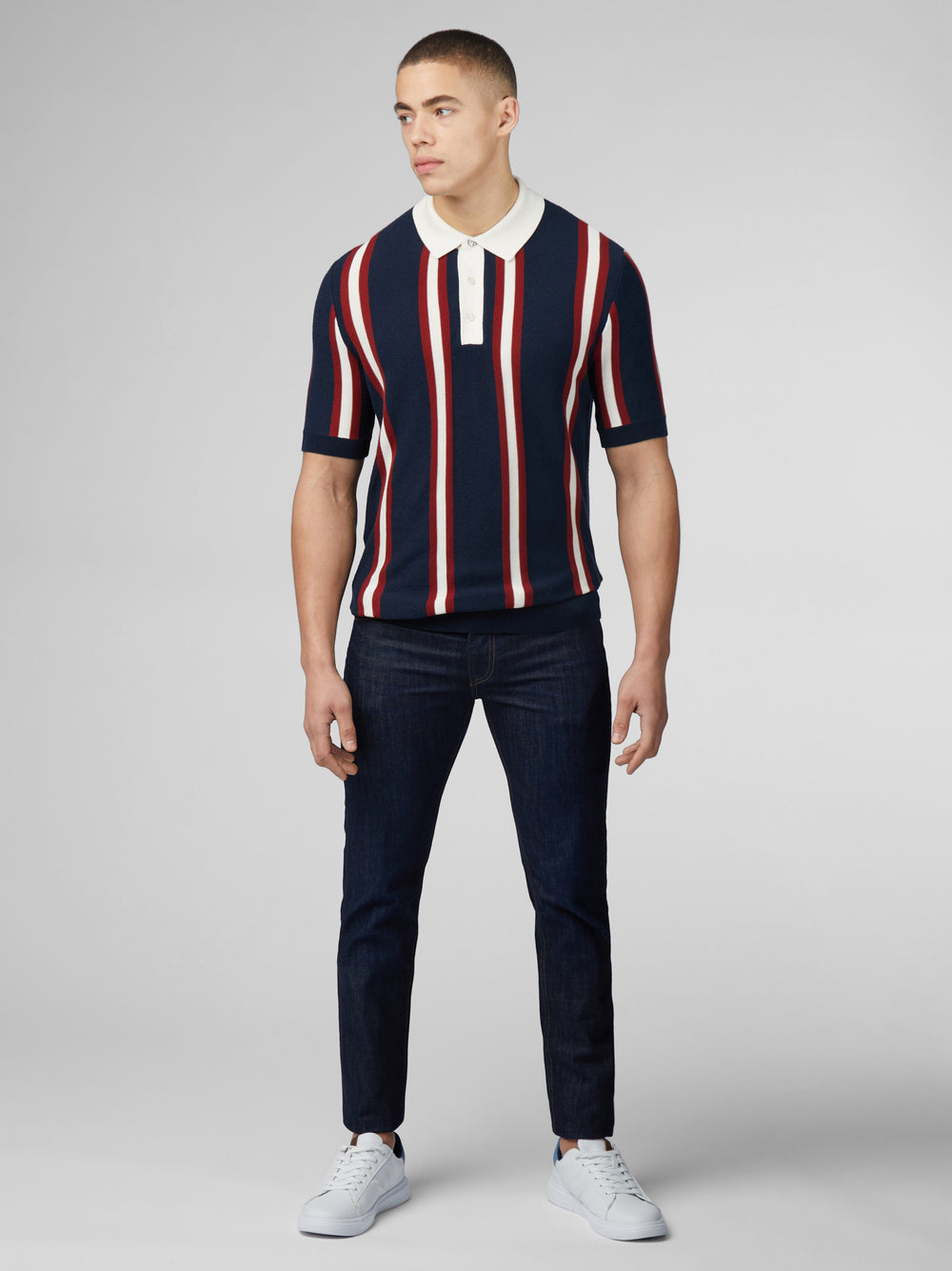 Ben Sherman Signature Mod Rugby Knitwear Navy | QJWHO-6074