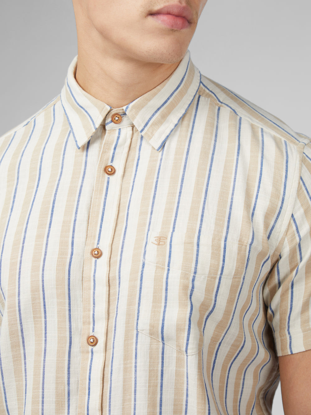 Ben Sherman Signature Mod Stripe Shirts White | KOUVG-1842