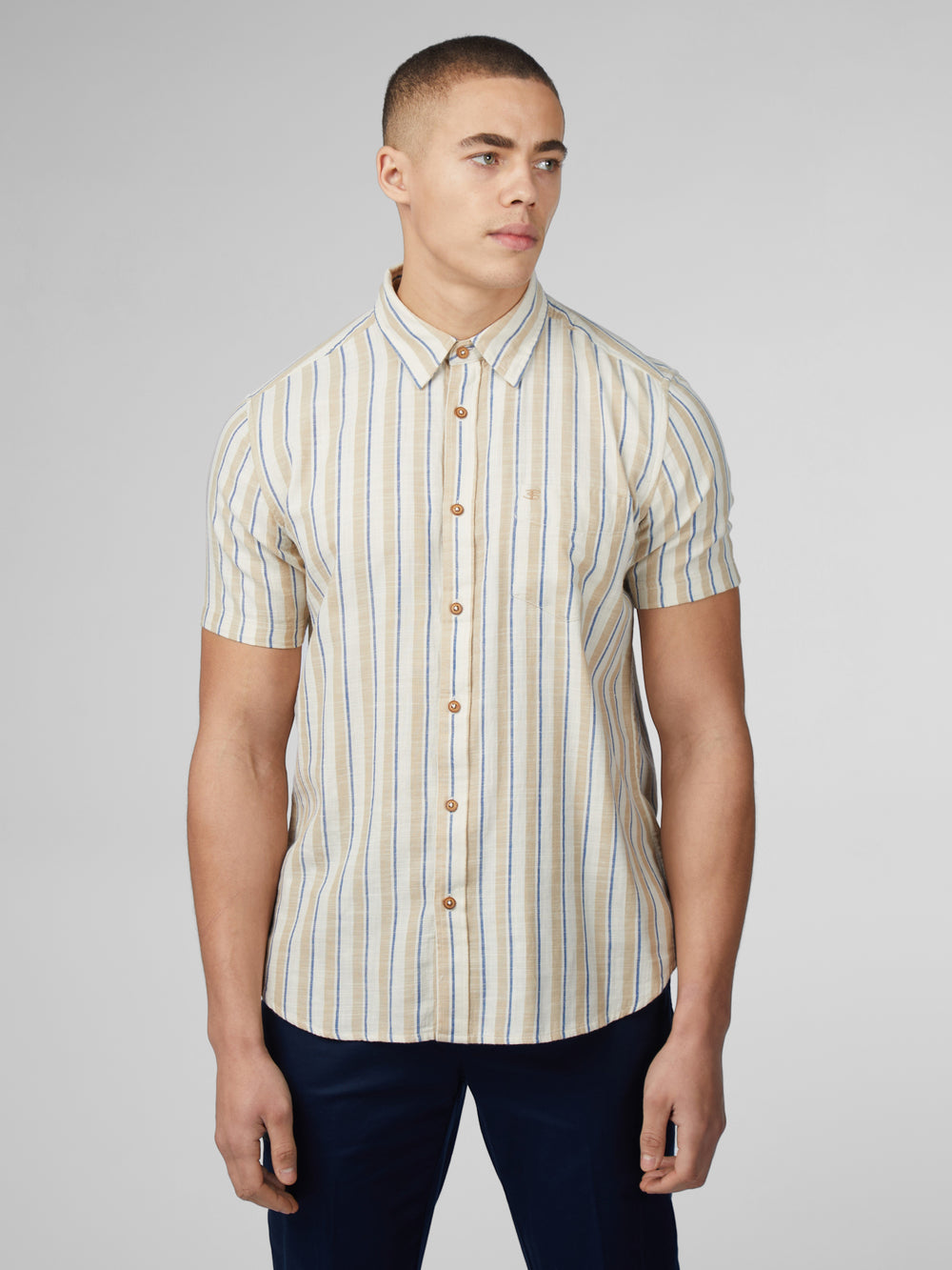 Ben Sherman Signature Mod Stripe Shirts White | KOUVG-1842