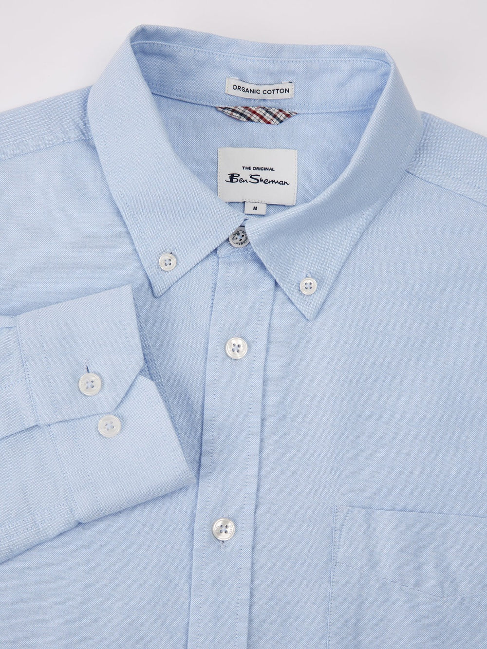 Ben Sherman Signature Organic Long-Sleeve Oxford Shirts Blue | VWSAN-5216