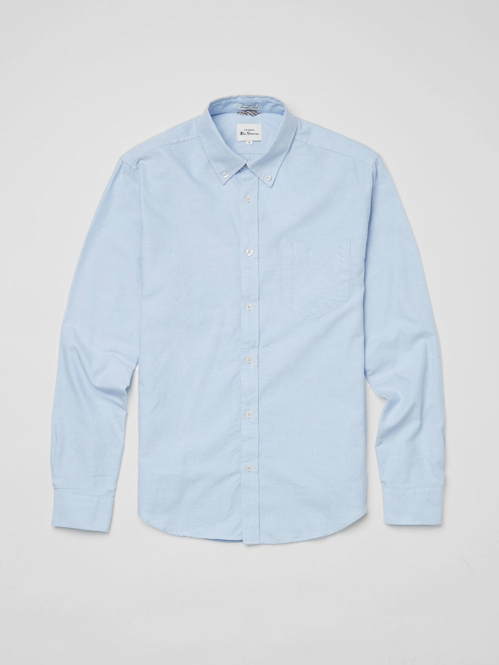 Ben Sherman Signature Organic Long-Sleeve Oxford Shirts Blue | VWSAN-5216