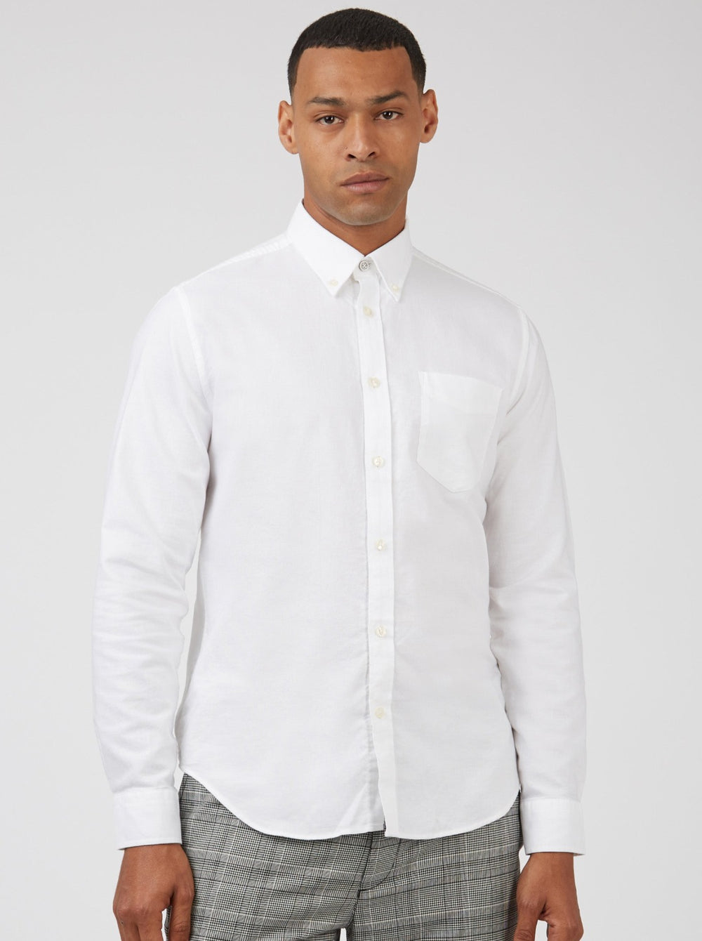 Ben Sherman Signature Organic Long-Sleeve Oxford Shirts White | NCIBD-6813