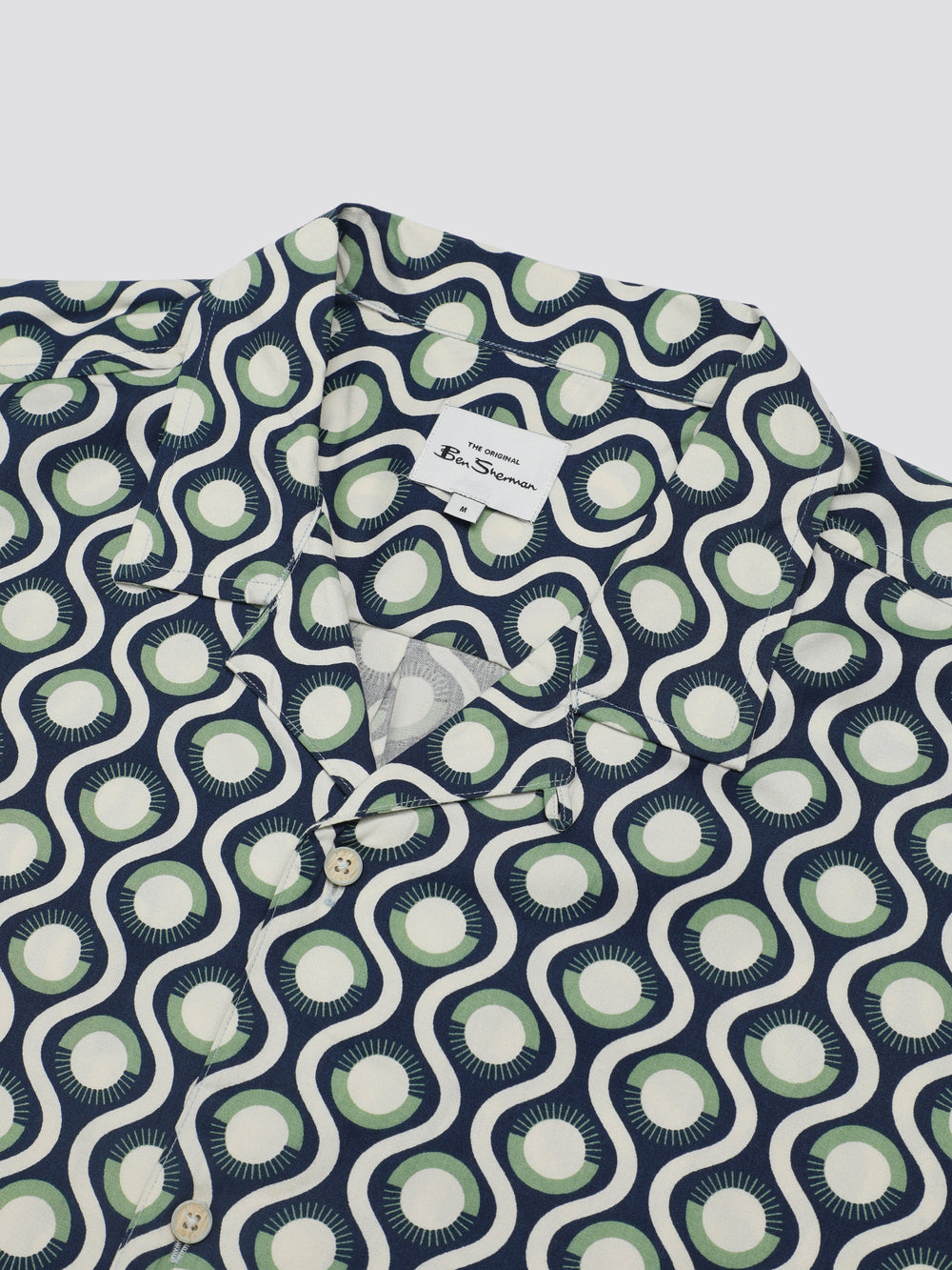 Ben Sherman Signature Retro Geo Shirts Green | OBSZD-2874