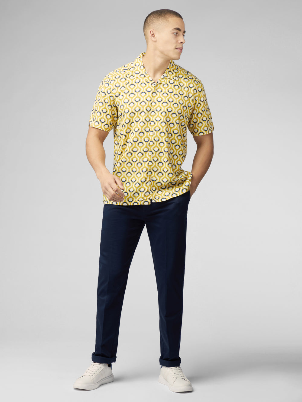 Ben Sherman Signature Retro Geo Shirts Yellow | GLPSK-4653