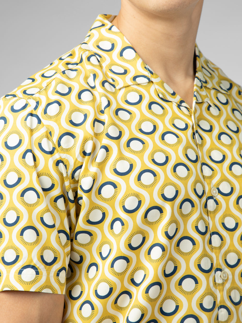 Ben Sherman Signature Retro Geo Shirts Yellow | GLPSK-4653