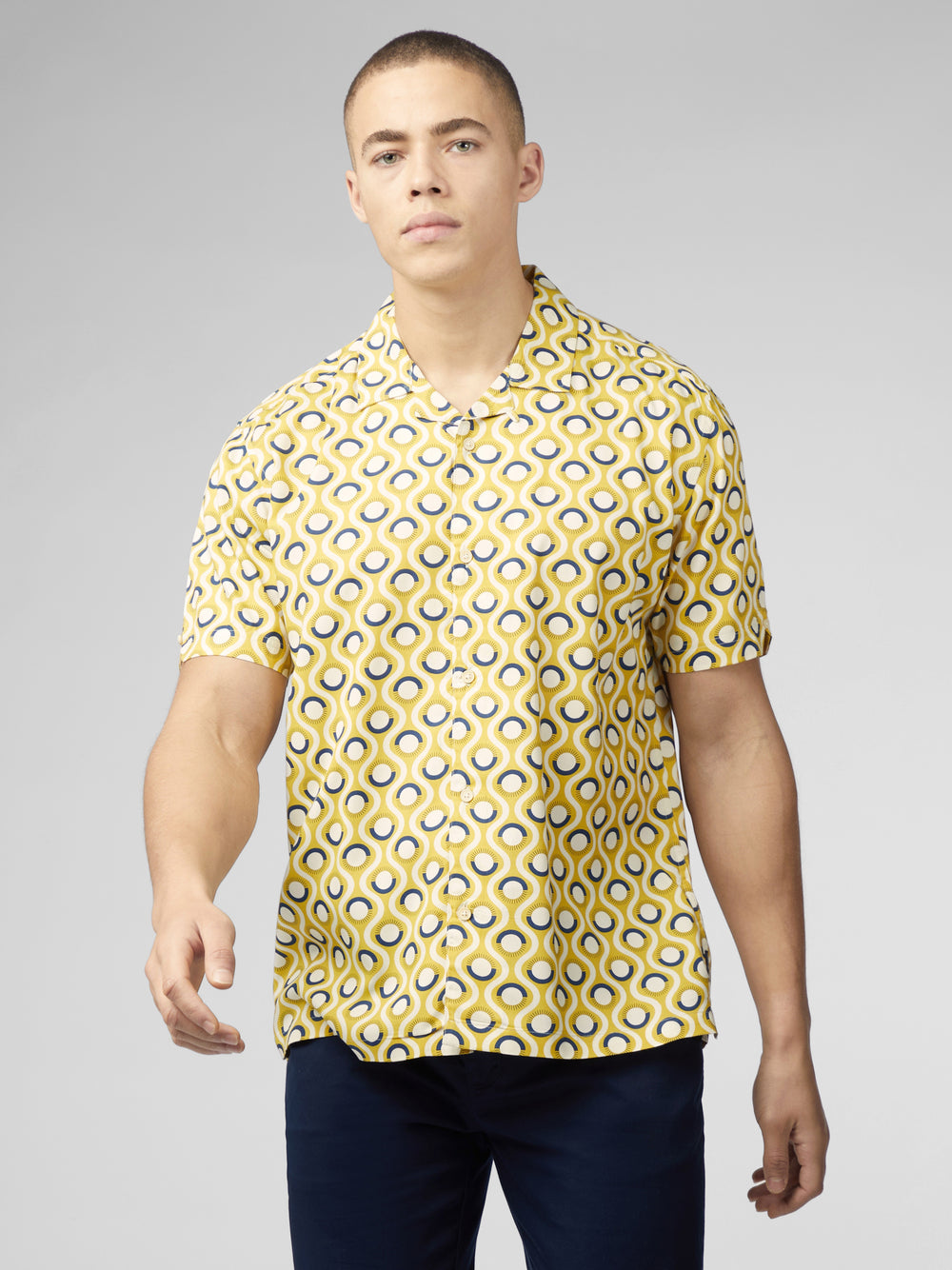 Ben Sherman Signature Retro Geo Shirts Yellow | GLPSK-4653