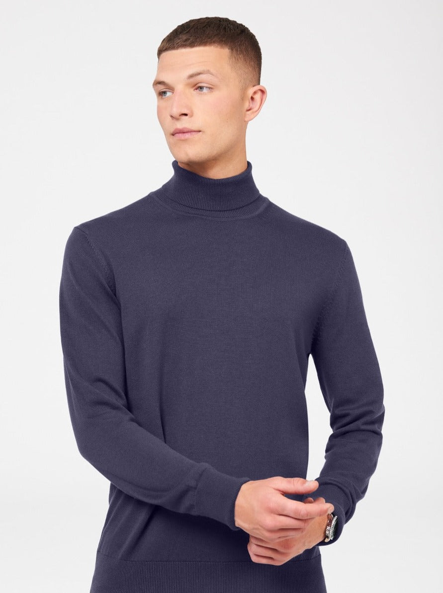 Ben Sherman Signature Roll Neck Knitwear Purple | KCQUN-1059