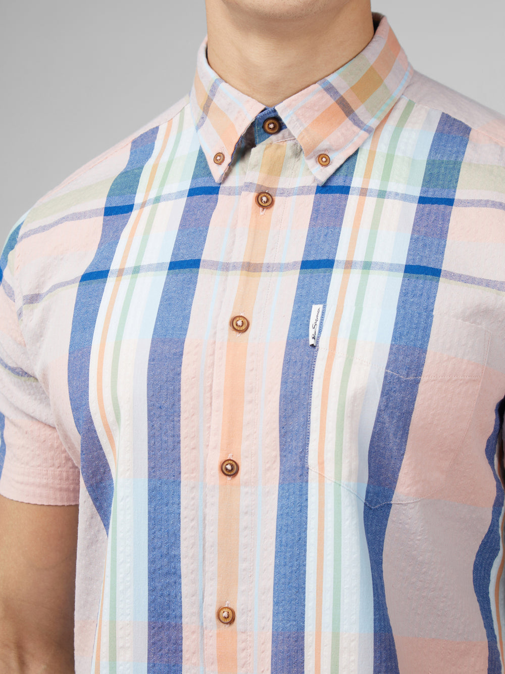 Ben Sherman Signature Seersucker Check Shirts Pink | CSDHZ-8274