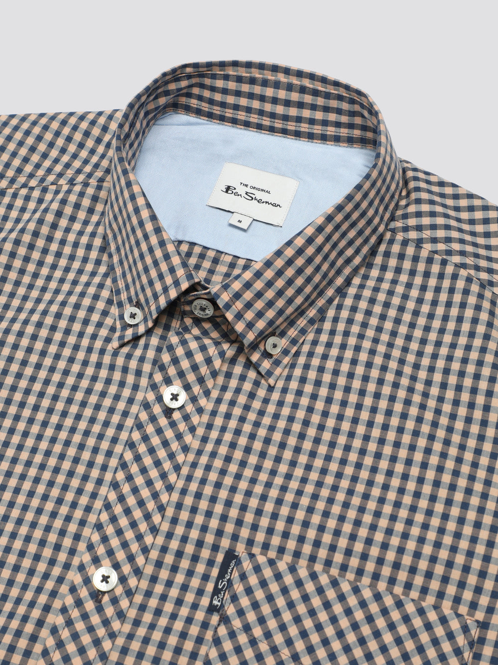 Ben Sherman Signature Short Sleeve Gingham Shirts Copper Orange | USQFR-0975