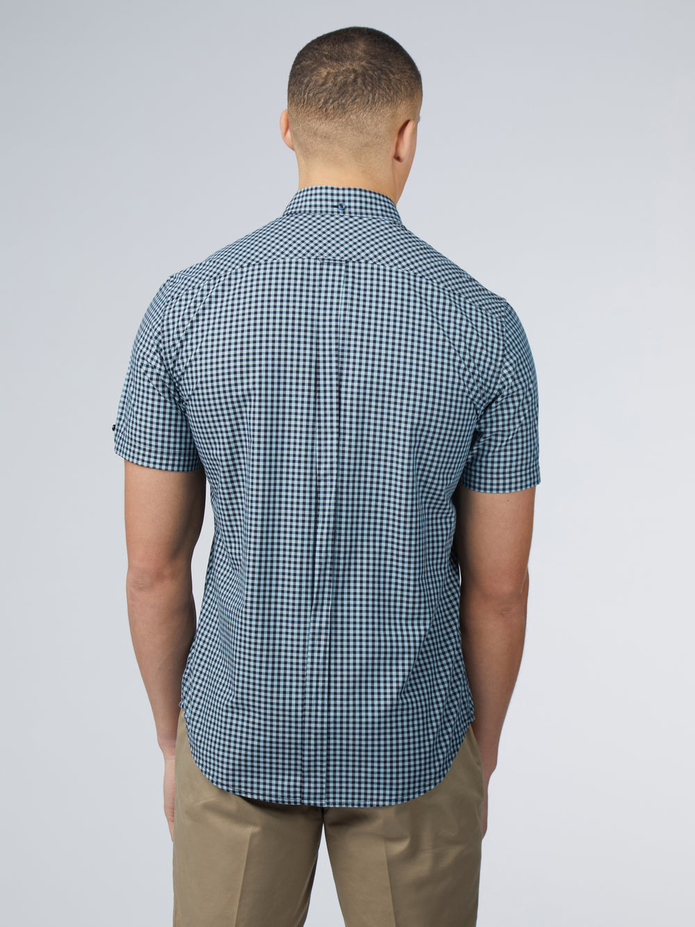 Ben Sherman Signature Short Sleeve Gingham Shirts Blue | OHXJM-7684