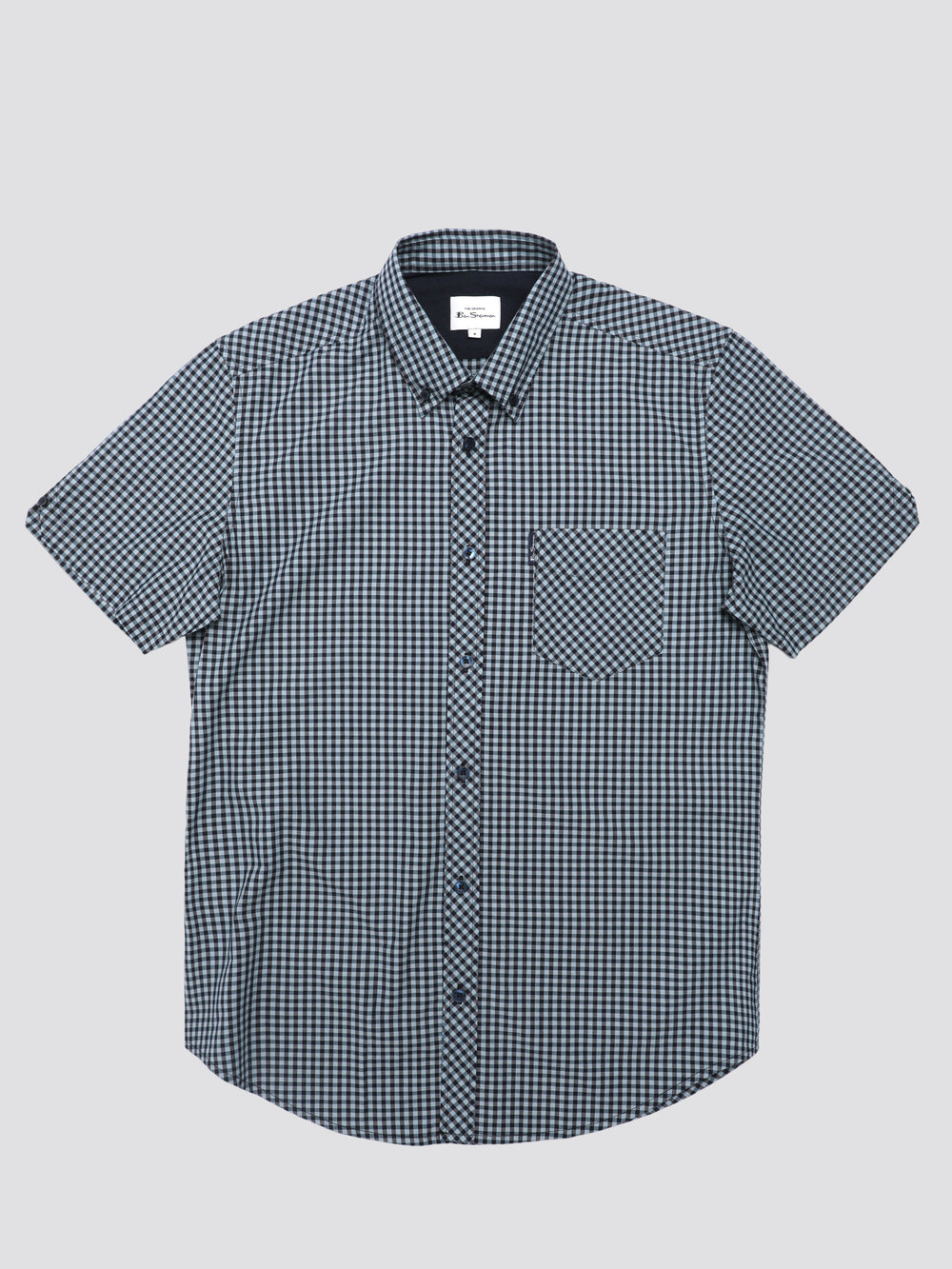 Ben Sherman Signature Short Sleeve Gingham Shirts Blue | OHXJM-7684