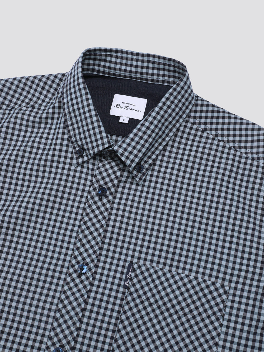 Ben Sherman Signature Short Sleeve Gingham Shirts Blue | OHXJM-7684