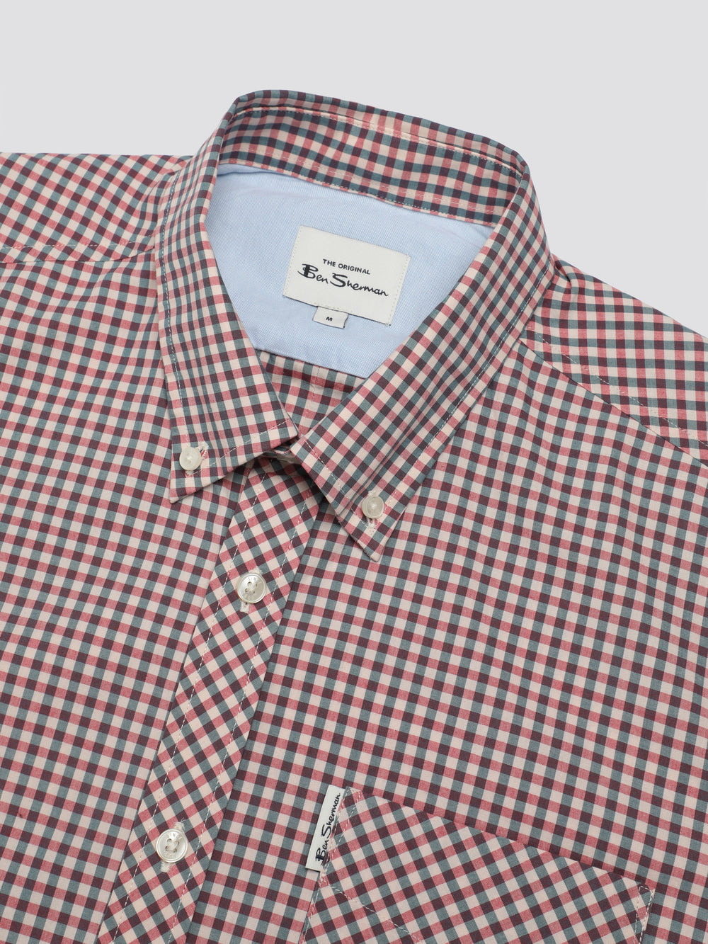 Ben Sherman Signature Short Sleeve Gingham Shirts Red / White | BUFSG-3410