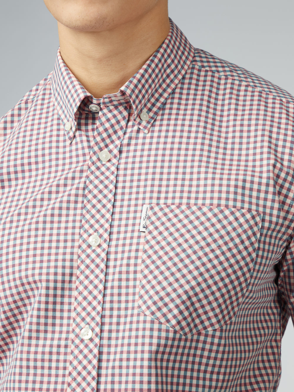 Ben Sherman Signature Short Sleeve Gingham Shirts Red / White | BUFSG-3410