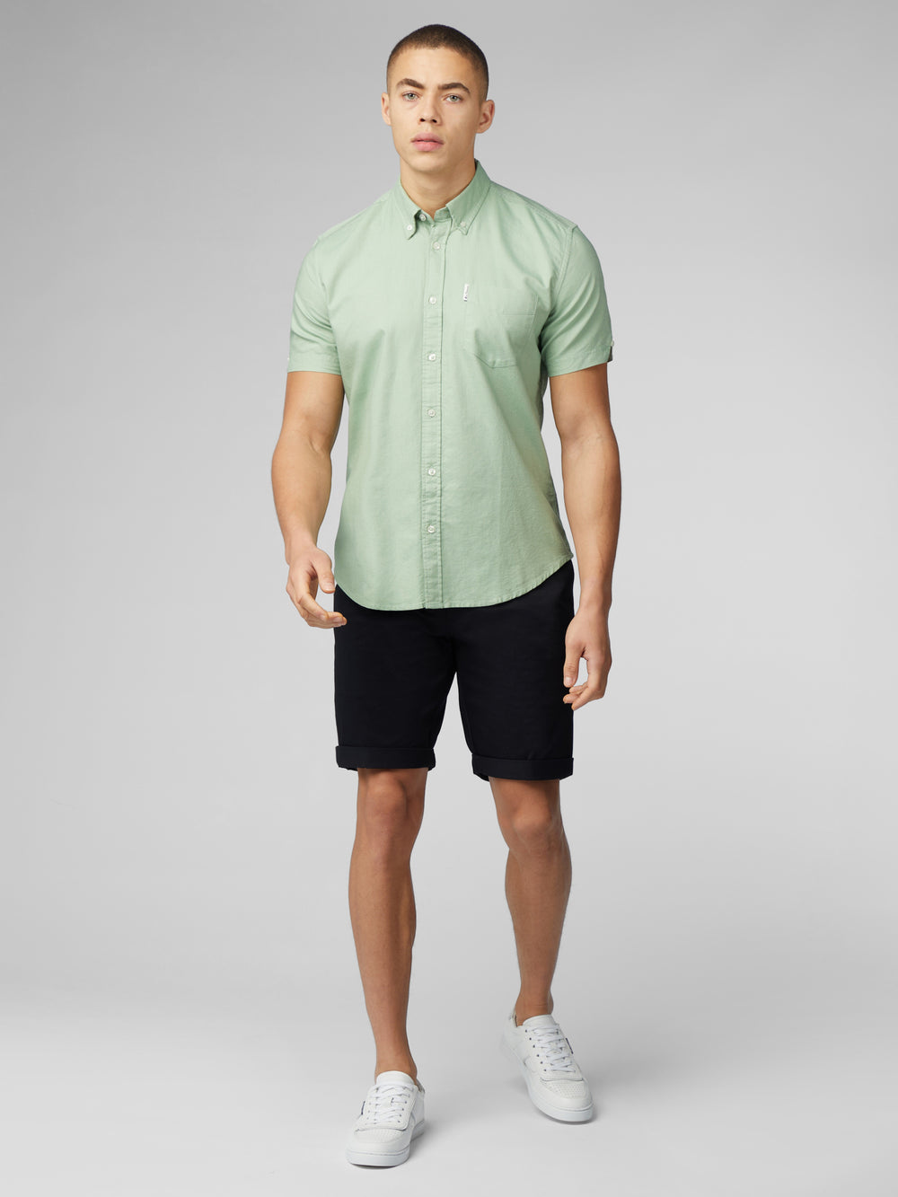 Ben Sherman Signature Short Sleeve Oxford Shirts Green | DCJIN-6847