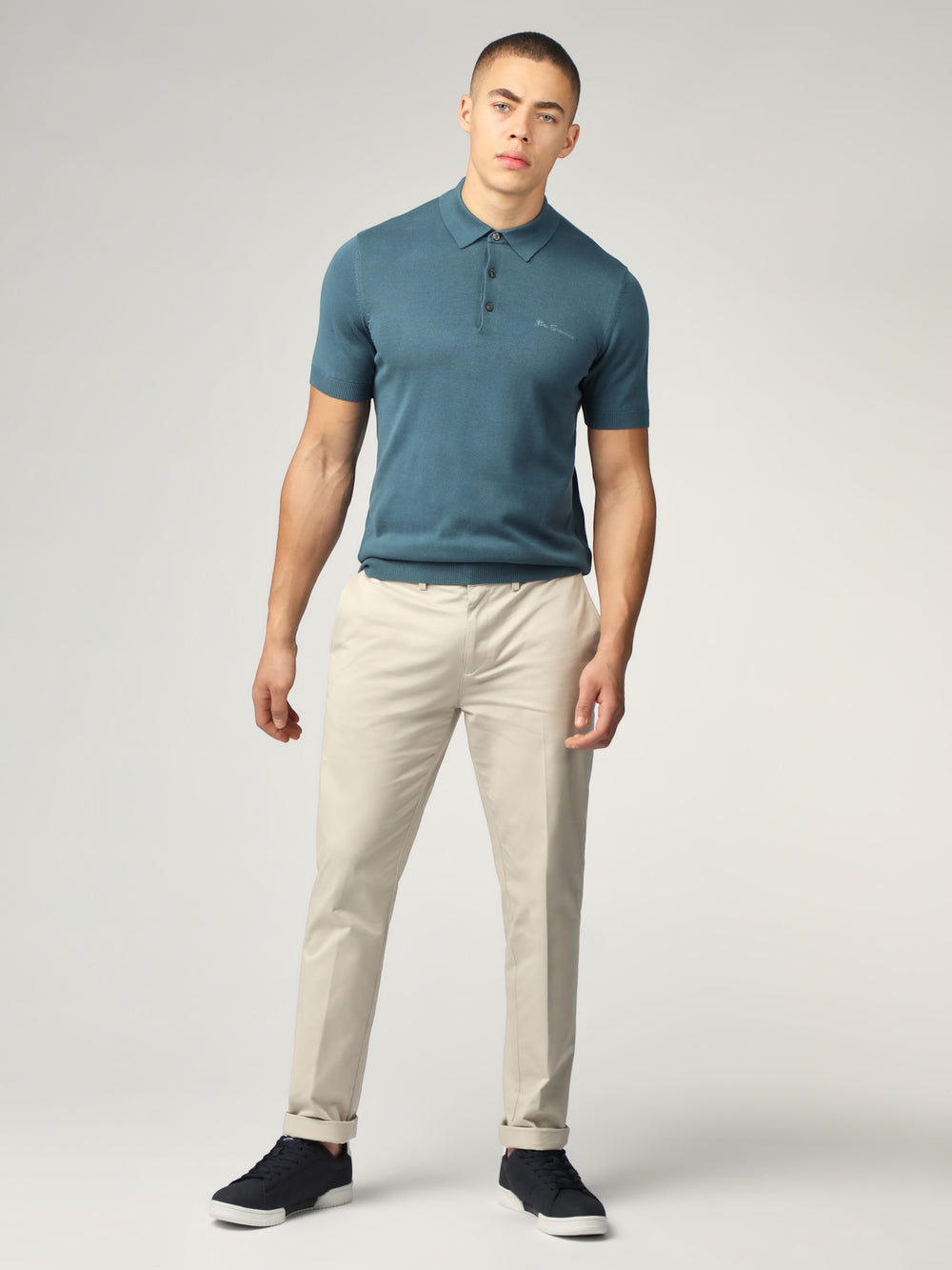 Ben Sherman Signature Short Sleeve Polo Knitwear Turquoise | AWEOG-0849