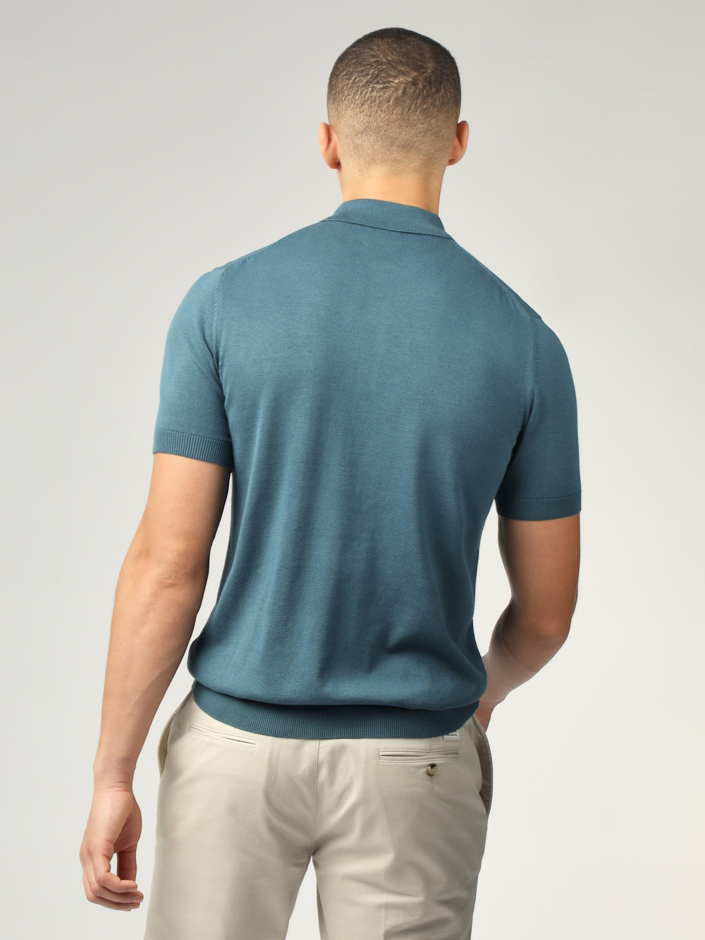 Ben Sherman Signature Short Sleeve Polo Knitwear Turquoise | AWEOG-0849