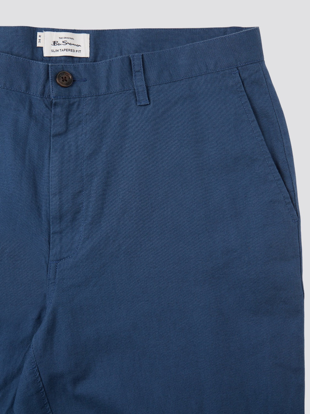 Ben Sherman Signature Slim Taper Linen Pants Blue | ULENQ-9813