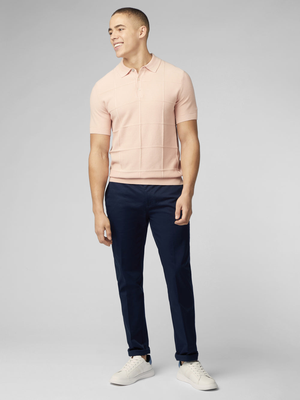 Ben Sherman Signature Textured Polo Knitwear Pink | HQPZT-5791