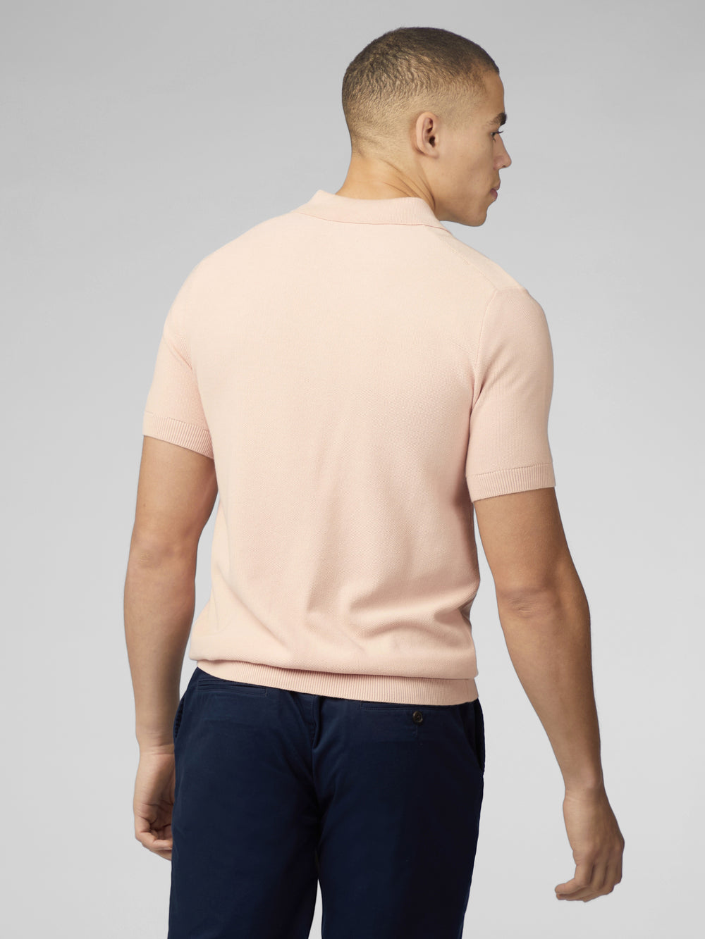 Ben Sherman Signature Textured Polo Knitwear Pink | HQPZT-5791