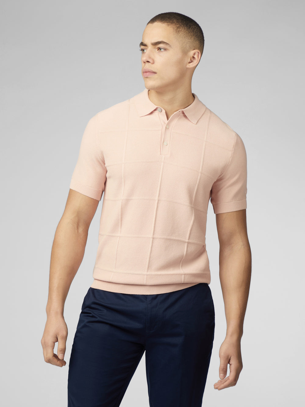 Ben Sherman Signature Textured Polo Knitwear Pink | HQPZT-5791