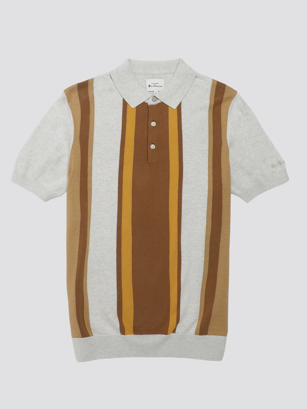 Ben Sherman Signature Vertical Stripe Polo Knitwear White | UBVSL-4386