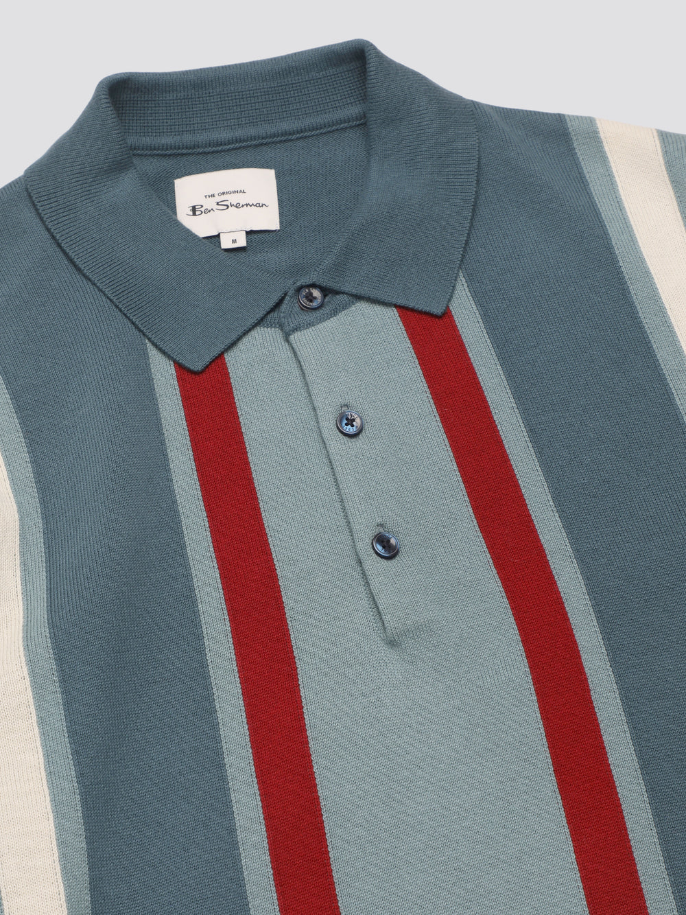 Ben Sherman Signature Vertical Stripe Polo Knitwear Turquoise | WZCHV-0614