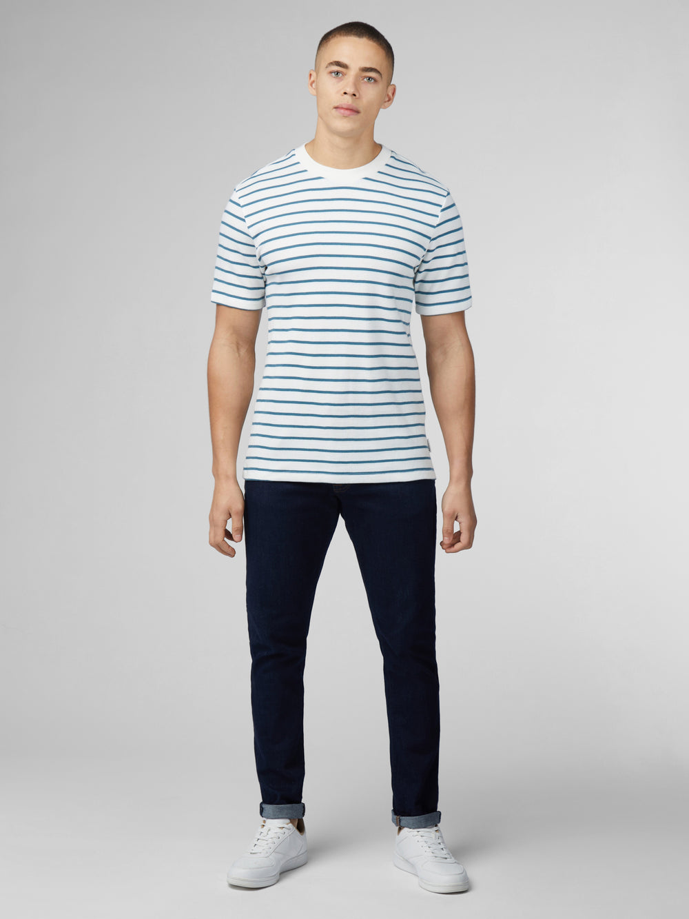 Ben Sherman Signature Waffle Stripe T-Shirt White | NADXO-5780